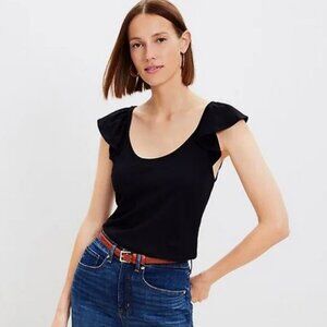 Ruffle Tank Top Black